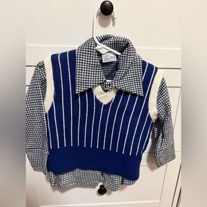 Navy and White Kids Sweater by